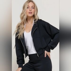 Long Sleeve Soft Modal Scuba Hoodie Jacket
